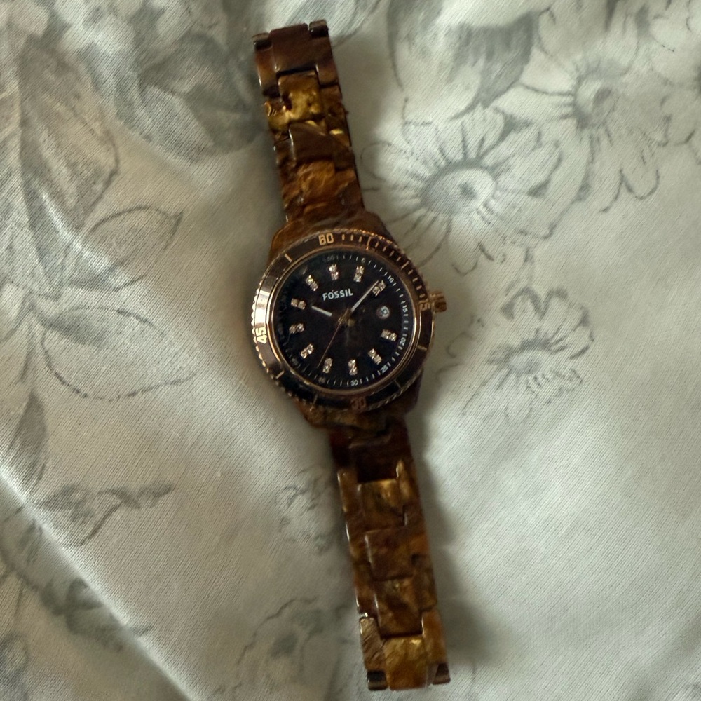 Fossil Brown and Rose Gold Watch Stella